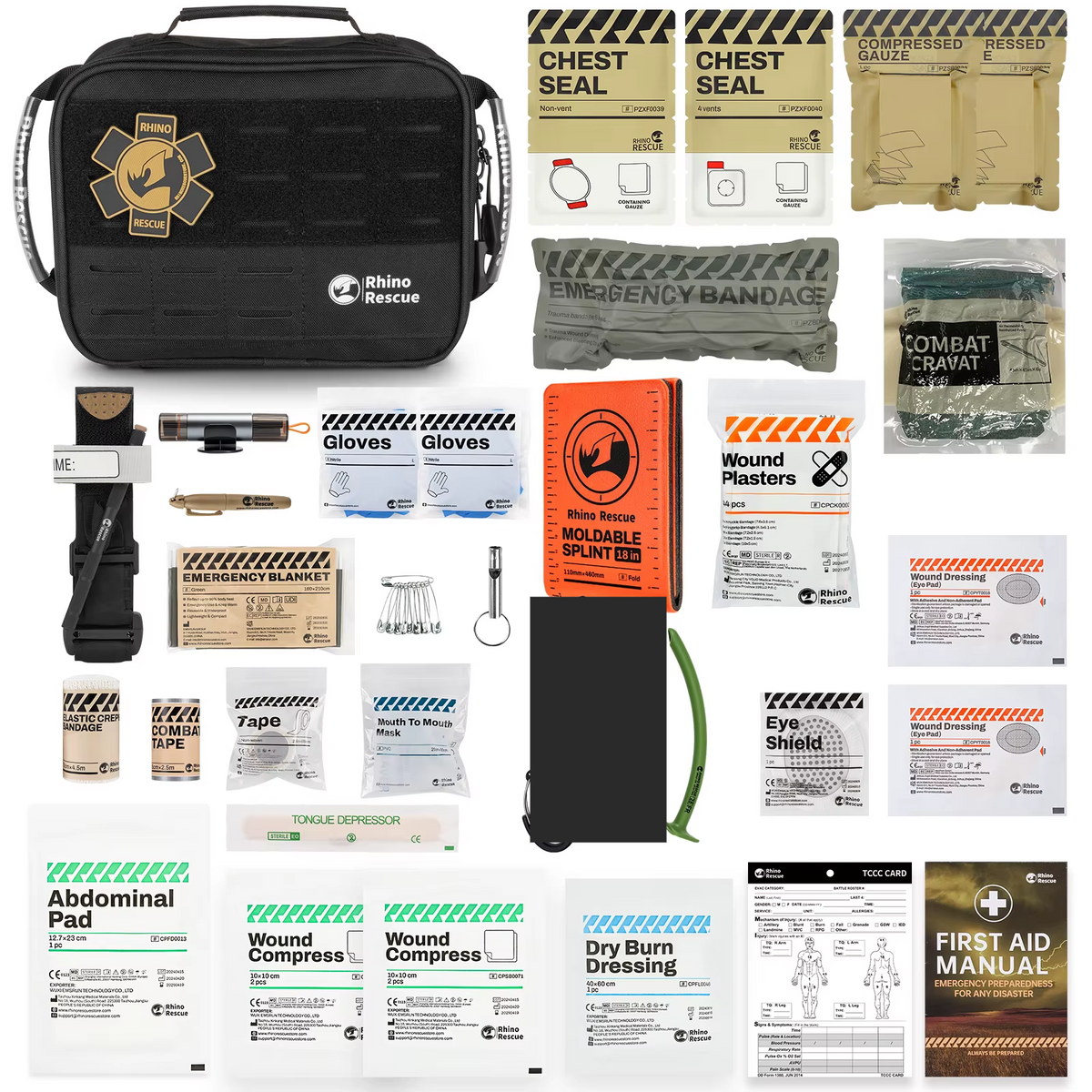 RHINO RESCUE Vehicle Emergency First Aid Kit Tourniquet MOLLE Pouch Organizer