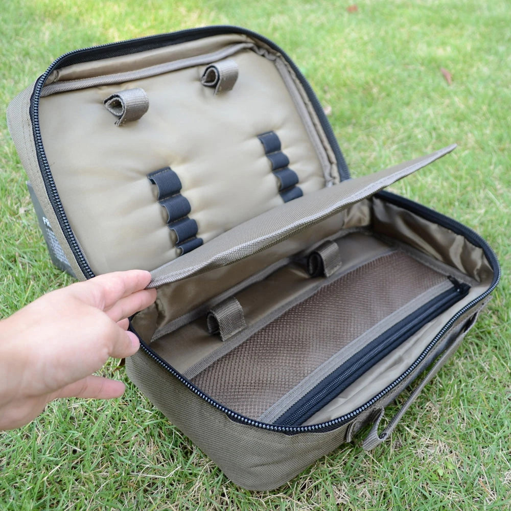 Carp Fishing Tackle Bag Buzz Bar Carryall + Rod Pod & Bank Sticks Set 20x33x10cm