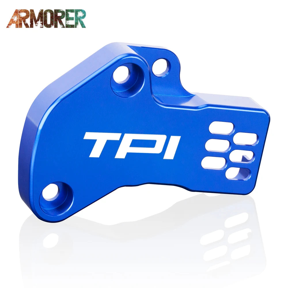 KTM 300 EXC TPI TPS Sensor Guard Protector CNC Aluminum Orange/Blue 2018-2023