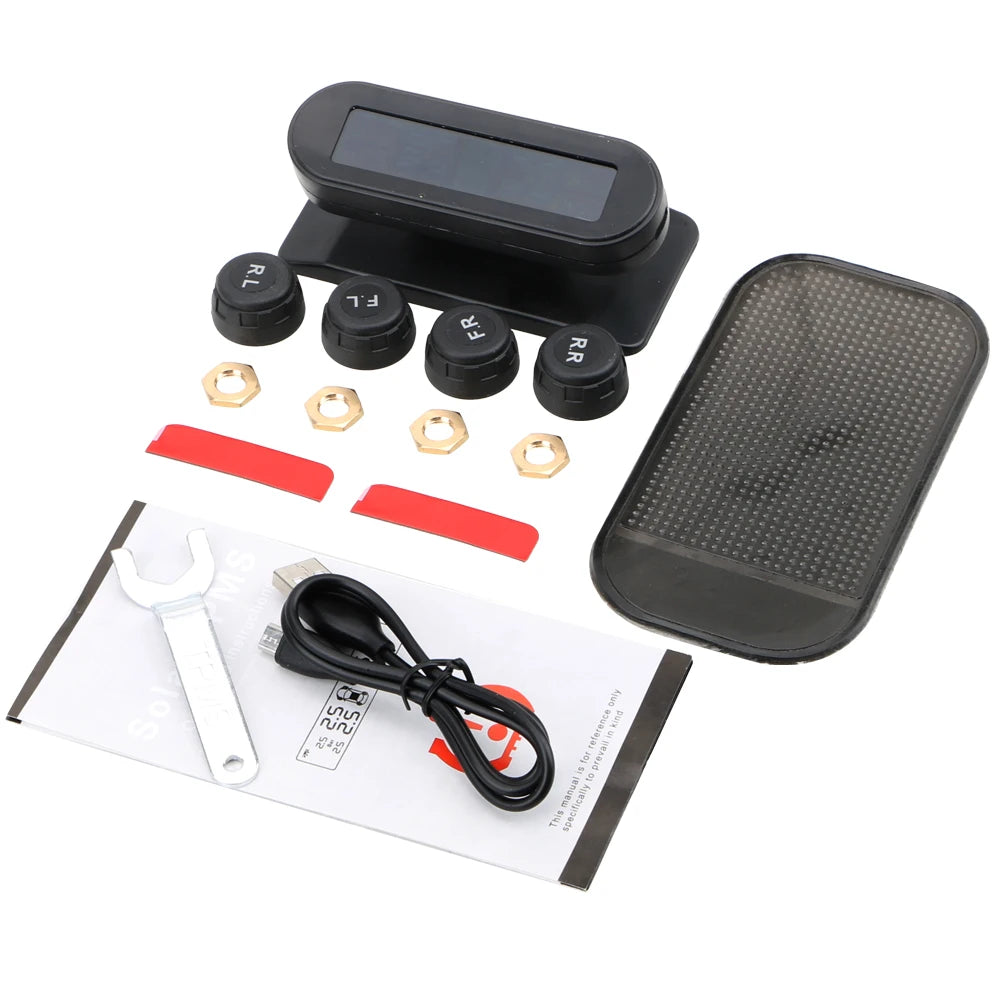 Car TPMS Tyre Pressure Monitoring System 4x4 Off Road Solar/USB LCD Display