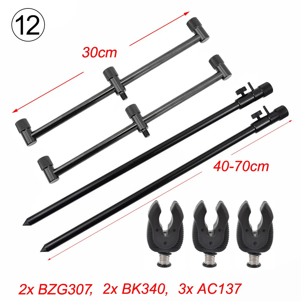 Carp Fishing Buzz Bars 20cm 30cm for 2 Rods Rod Pod Holder Black Buzzer Bar
