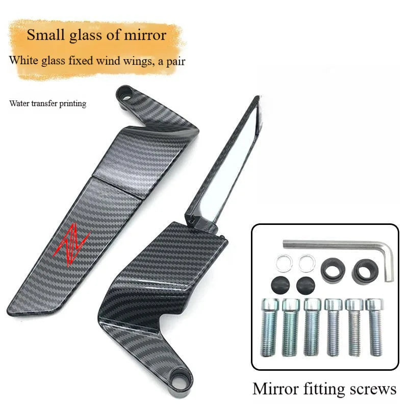 Kawasaki Z900 Z1000 Z800 Z750 Z650 Z400 Carbon Wing Rear View Mirrors Pair