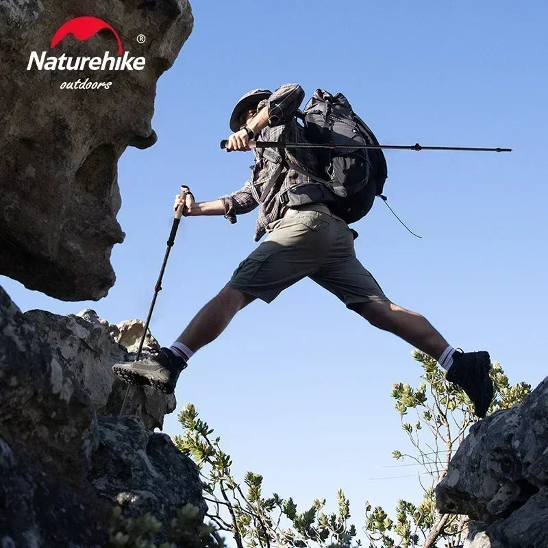 Naturehike Ultralight Carbon Trekking Pole 3-Section Folding Hiking Stick 193g