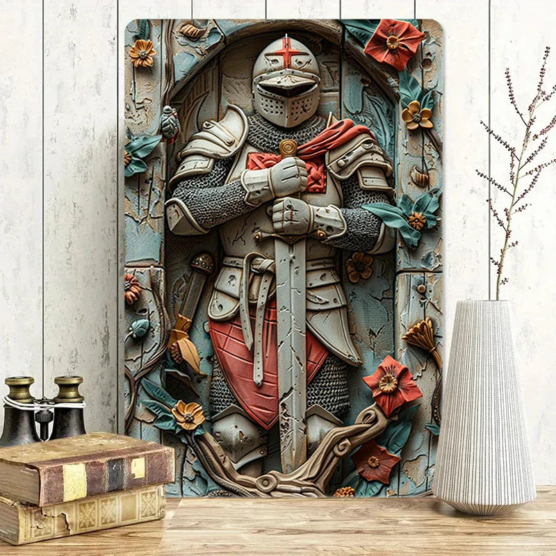 Vintage 3D Effect Medieval Style Metal Plaque, 2D Garage Man Cave 6 Designs