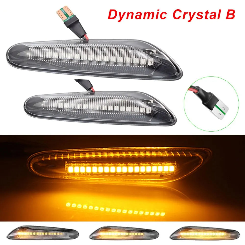 2pcs BMW LED Dynamic Side Marker Turn Signal Sequential Blinker Series 1,3,5, X1, X3