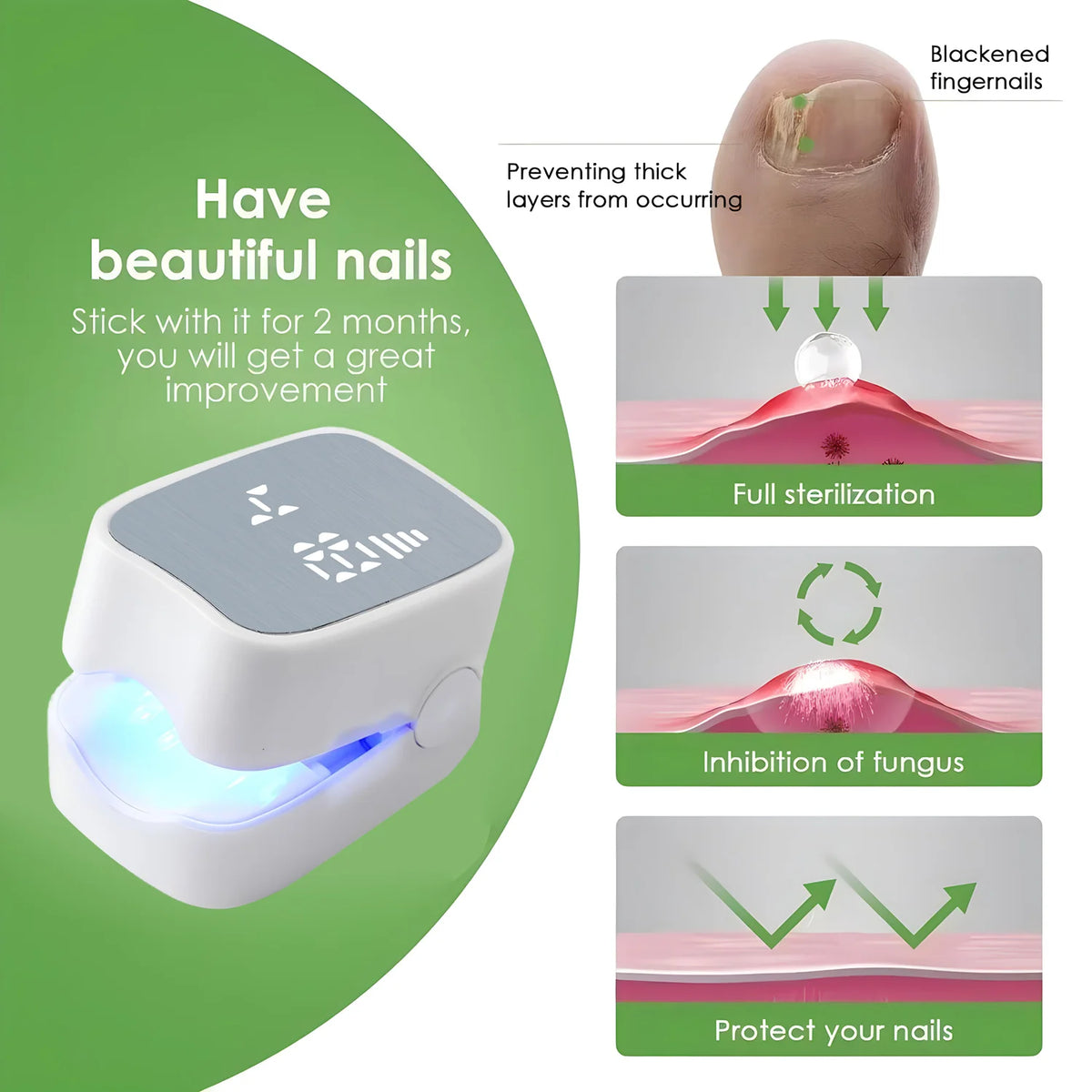 Nail Fungus Treatment | Rechargeable Anti-Fungal Tool for Toenail & Fingernail