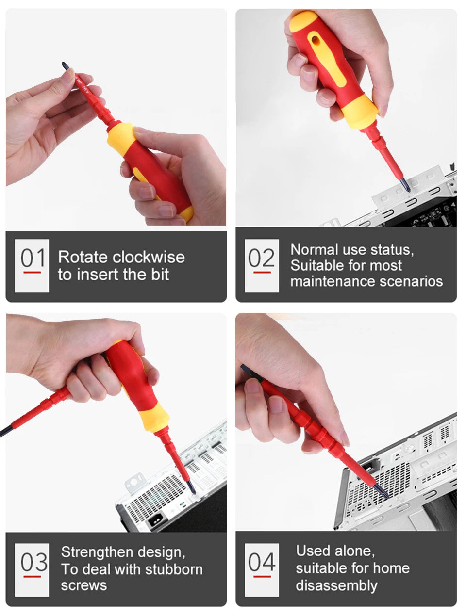 13pcs 1000V VDE Insulated Screwdriver Electrician Kit Magnetic Bits