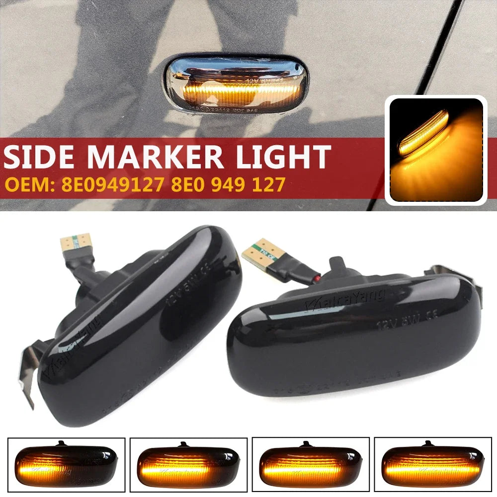 LED Dynamic Turn Signal Side Marker Light for Audi A3 A4 S4 RS4 A6 S6 RS6 8P B6 B7