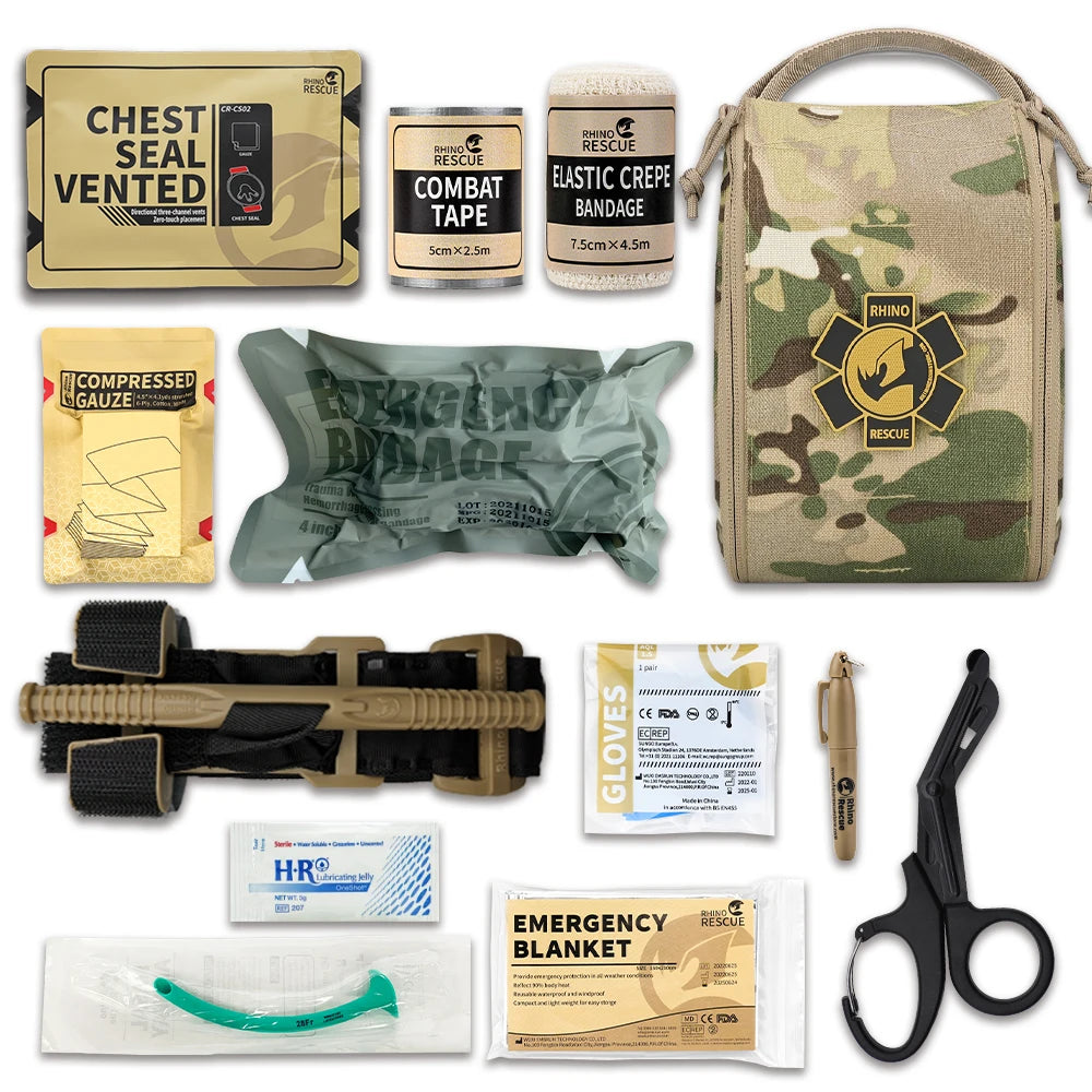 Rhino Rescue Tactical IFAK First Aid Kit Molle Pouch for Outdoor Trauma Care