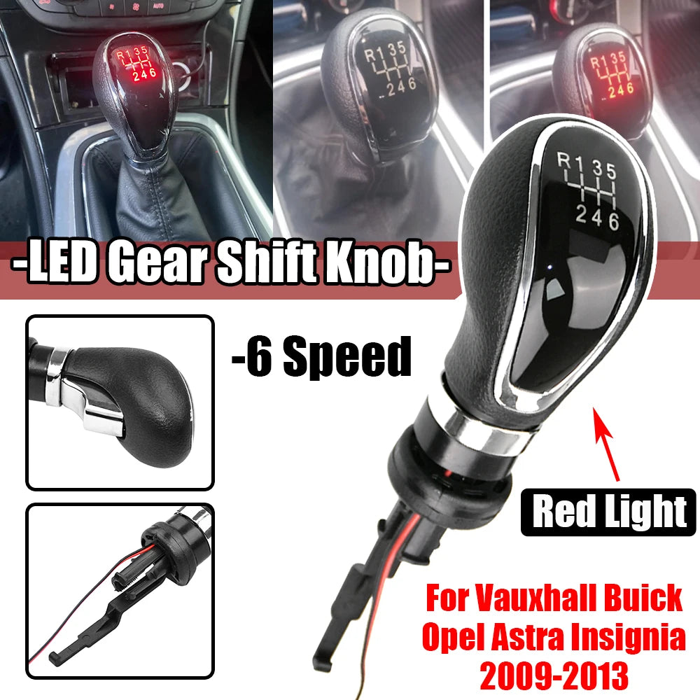 Red LED Car Gear Shift Knob 5/6-Speed Manual for Vauxhall Astra Excelle Insignia