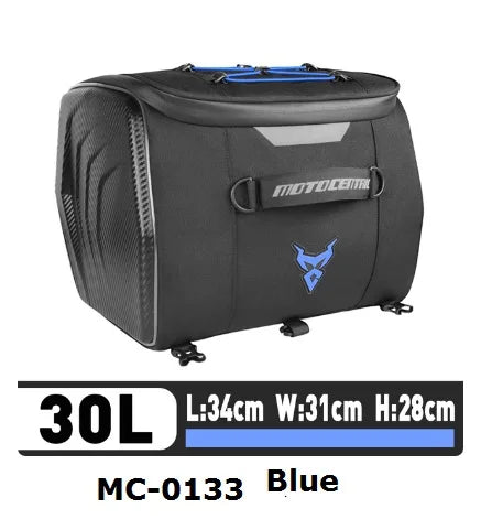 Motocentric Waterproof Motorcycle Helmet Bag Rider Backpack 25L Rear Seat Bag