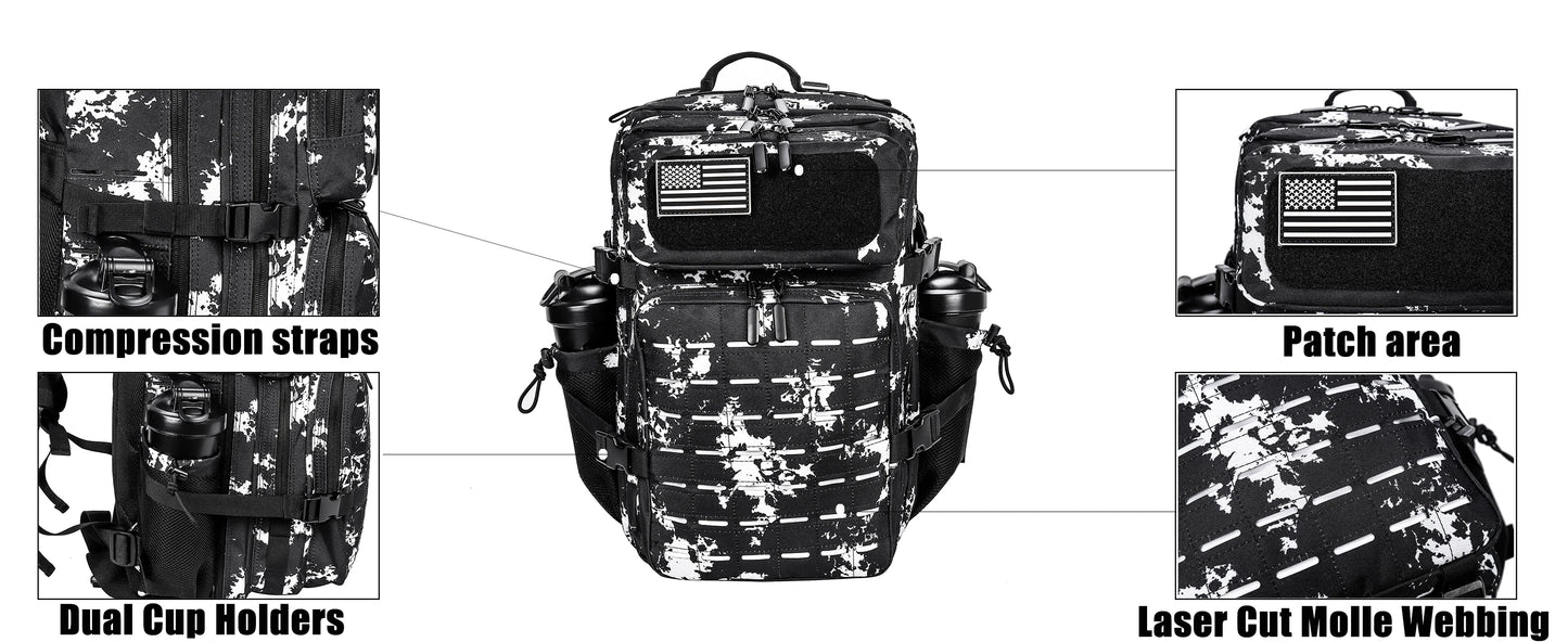 25L 35L 45L Backpack Tactical Gym Fitness Sports Travel Daypack Bag Molle