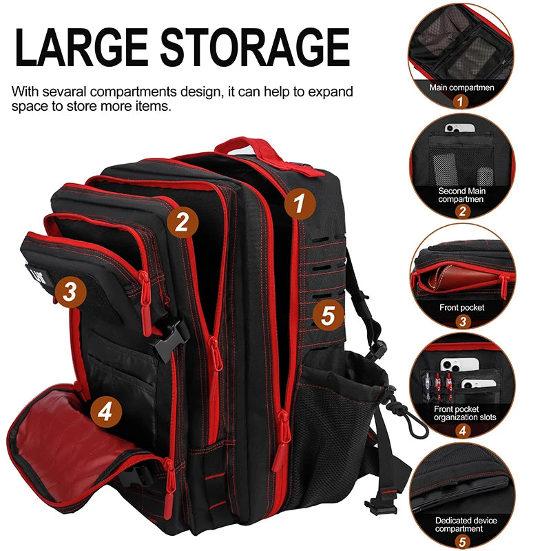 25L 35L 45L Backpack Tactical Gym Fitness Sports Travel Daypack Bag Molle