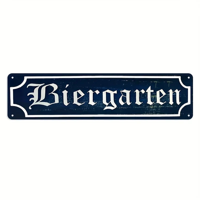 Biergarten, Beer Garden Metal Sign – Pub Brewery Wall Decor Aluminium Plaque