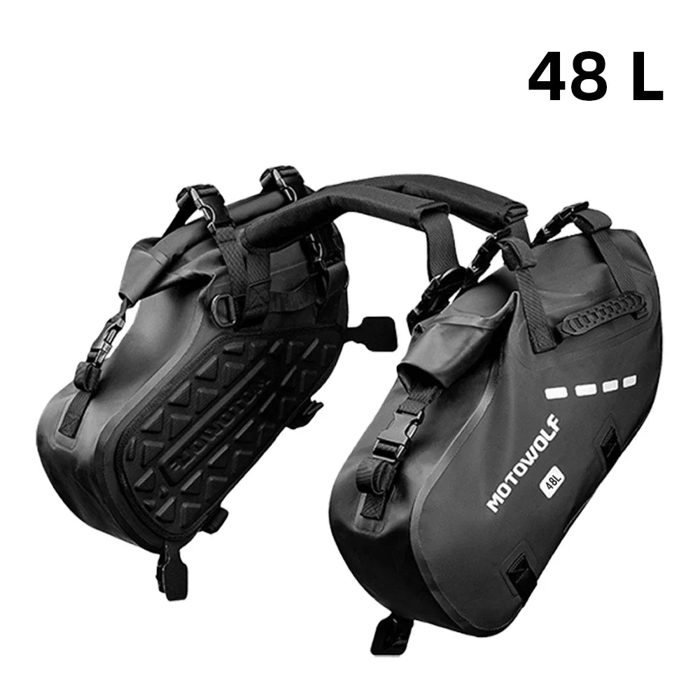 Waterproof Pannier set 18L 28L 48L Saddle Bags Motorcycle Luggage