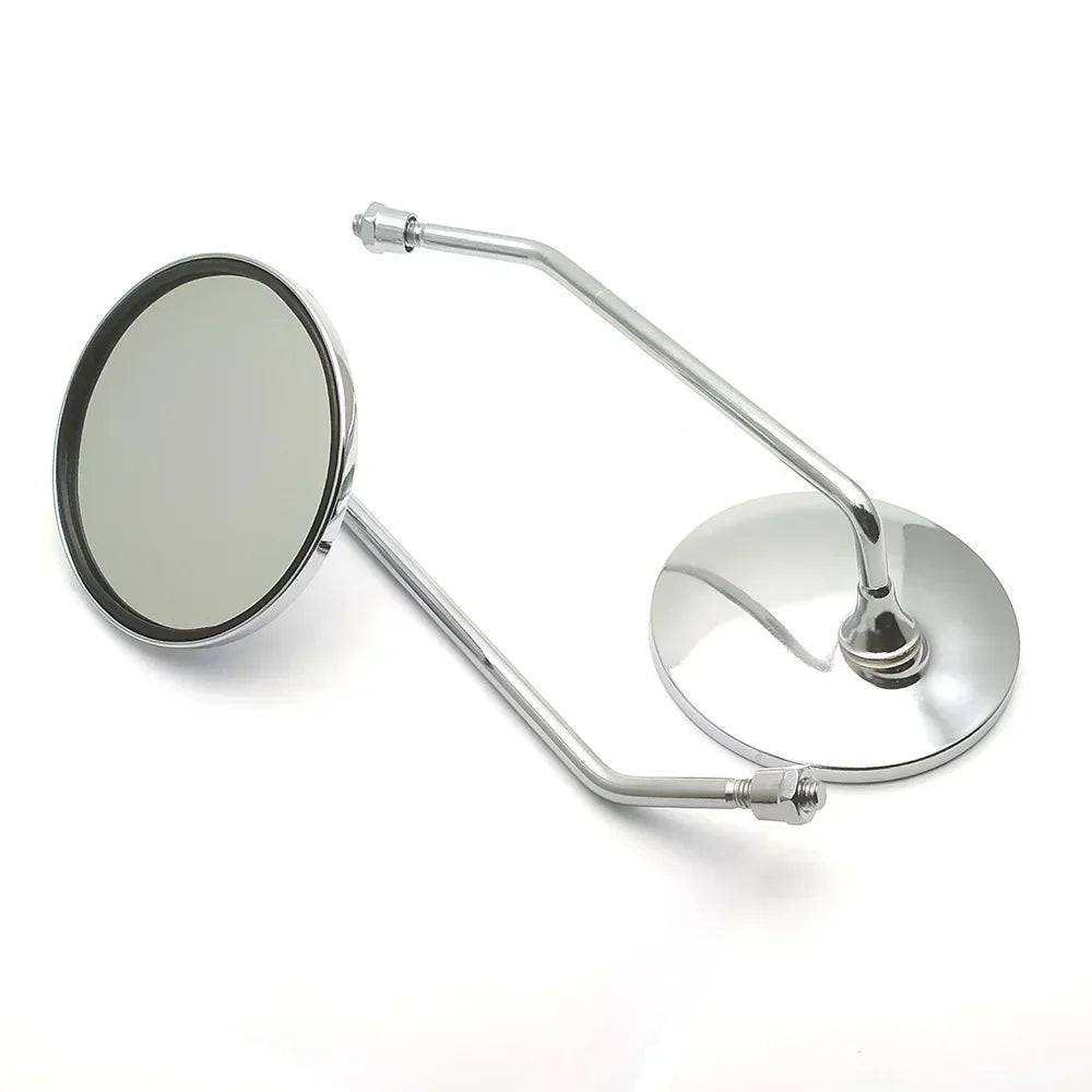 Chrome Motorcycle Scooter Mirrors Universal 8mm or 22mm 25mm Handlebar mounts