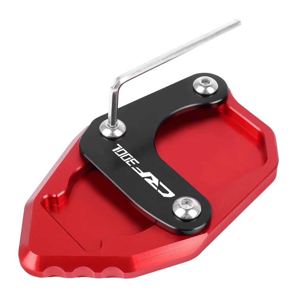 CRF300L Rally 2020-2024 Kickstand Extension Plate Foot Enlarger Pad Red Black
