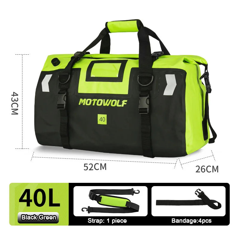 Waterproof Motorcycle Tail Bag 40/66L KTM BMW Yamaha Moto Luggage High Capacity