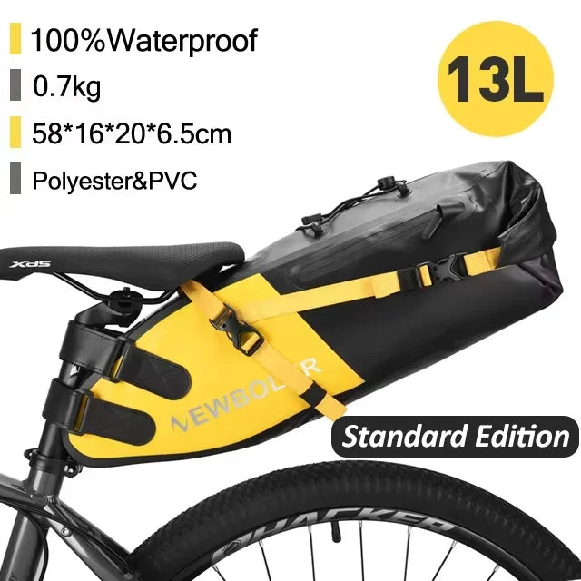 13L Waterproof Bicycle Saddle Tail Bag MTB Road Bike Luggage Touring eatpost