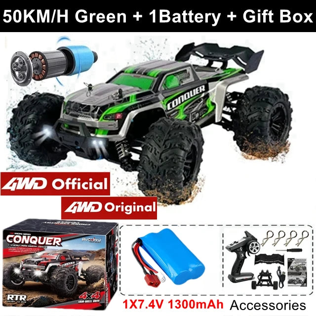 4WD RC Car 1:16 Off-Road 35KMH Brushed / 70KMH Brushless High-Speed truck 4x4