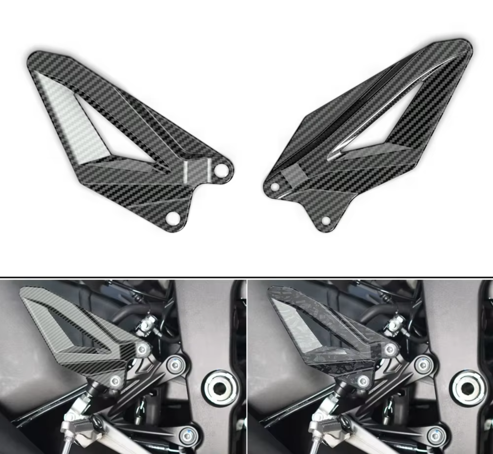 Kawasaki ZX-6R 2009-2024 Carbon look Footrest Pedal Heel Guard Plates