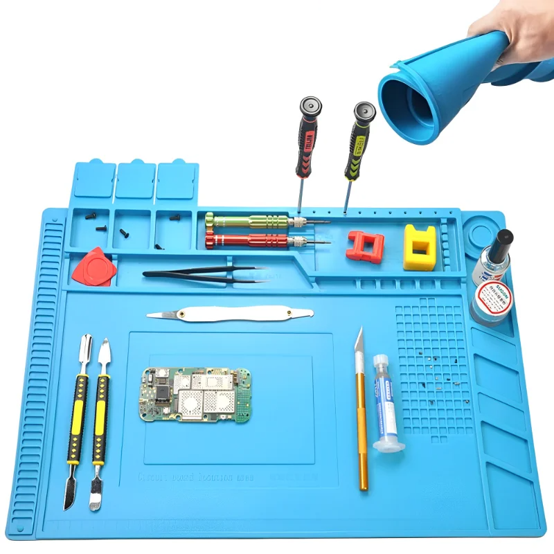 Silicone Soldering Mat Heat Resistant Repair Pad for Phone Laptop Electronics