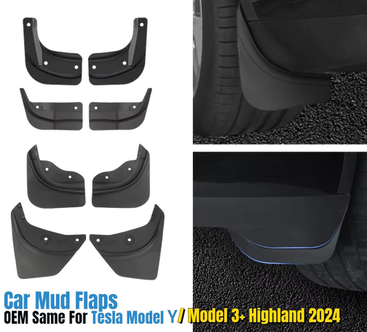 Mud Flaps for Tesla Model 3+ Highland 2024 Model Y 2021-2023 Splash Guards Set