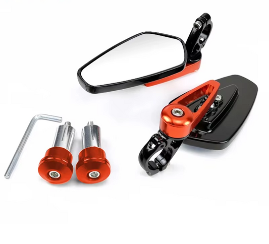 1 Pair Universal 7/8" / 22mm Motorcycle Bar End Mirrors, Aluminium, 4 Colours