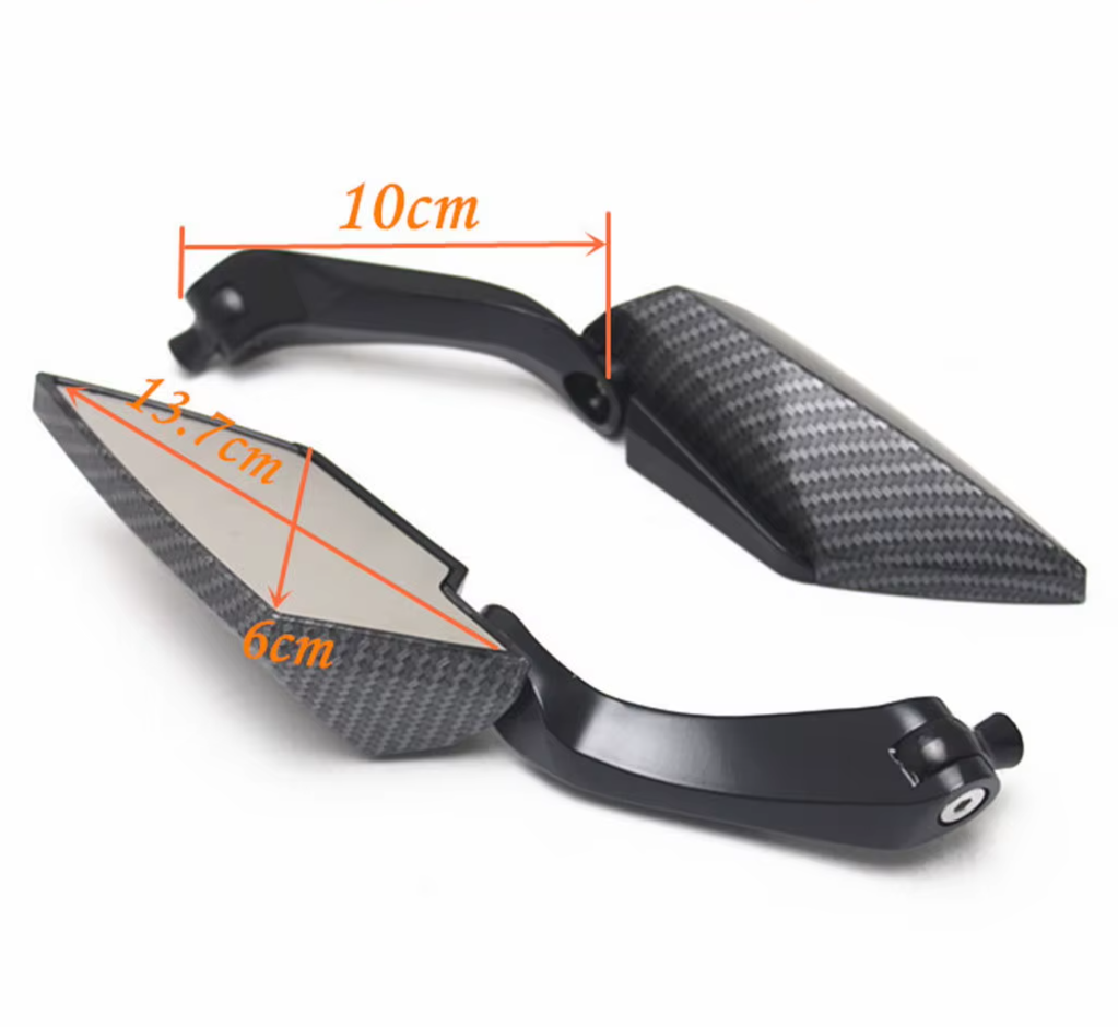 Pair Universal Carbon effect Adjustable Mirrors Motorcycle ADV Touring Scooters