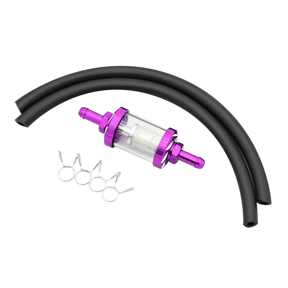 Motorcycle 8mm CNC Fuel Filter Glass Hose Kit ATV Dirt Bike Universal