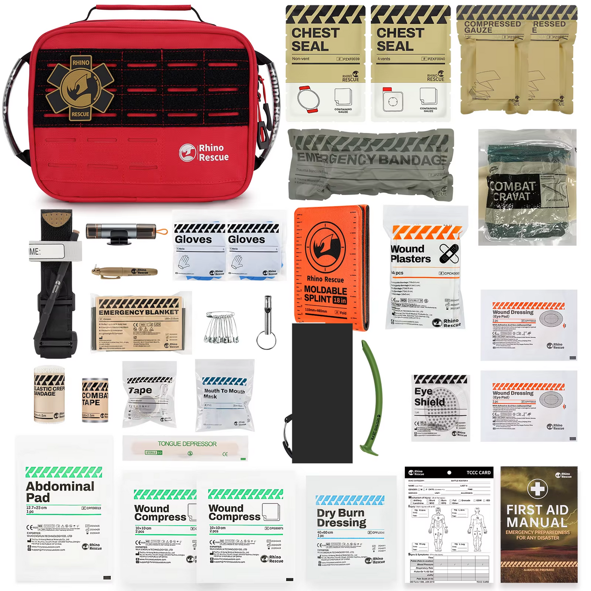 RHINO RESCUE Vehicle Emergency First Aid Kit Tourniquet MOLLE Pouch Organizer