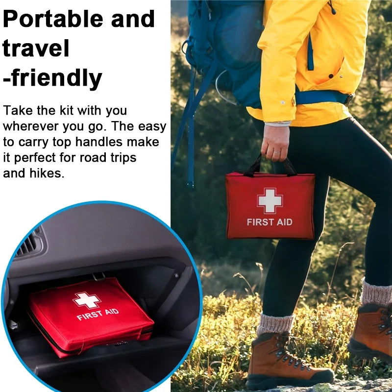 Durable Emergency First Aid Kit – Home, Office, Car, Travel, Camping Use