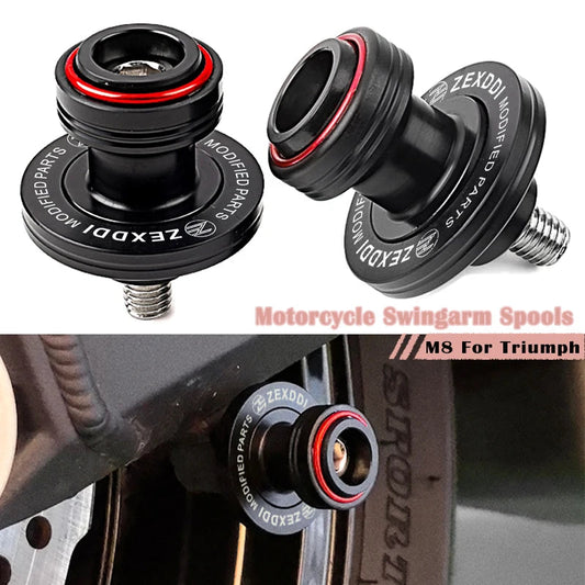 Triumph 765 675 660 Trident Paddock Stand Bobbins M8 Swingarm Spool Sliders