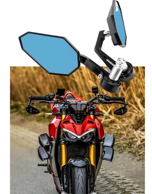 Pair Aluminium 7/8"  Motorcycle Rearview Mirrors for Handlebar, Universal Fit