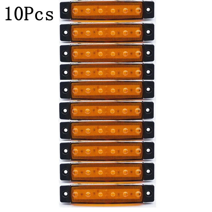 10PCS LED Side Marker Lights 6 SMD 12V/24V Car Truck Trailer Turn Signal Lamp