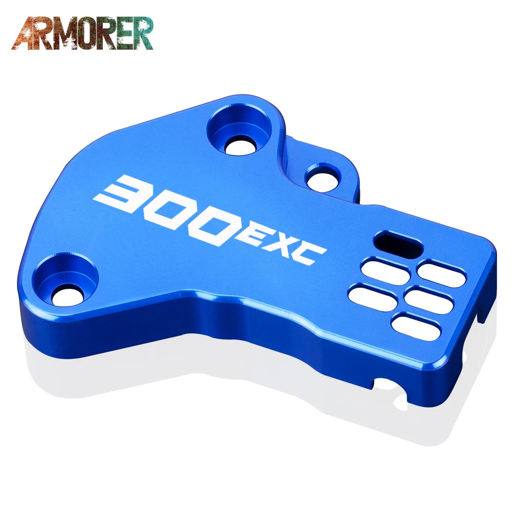 KTM 300 EXC TPI TPS Sensor Guard Protector CNC Aluminum Orange/Blue 2018-2023