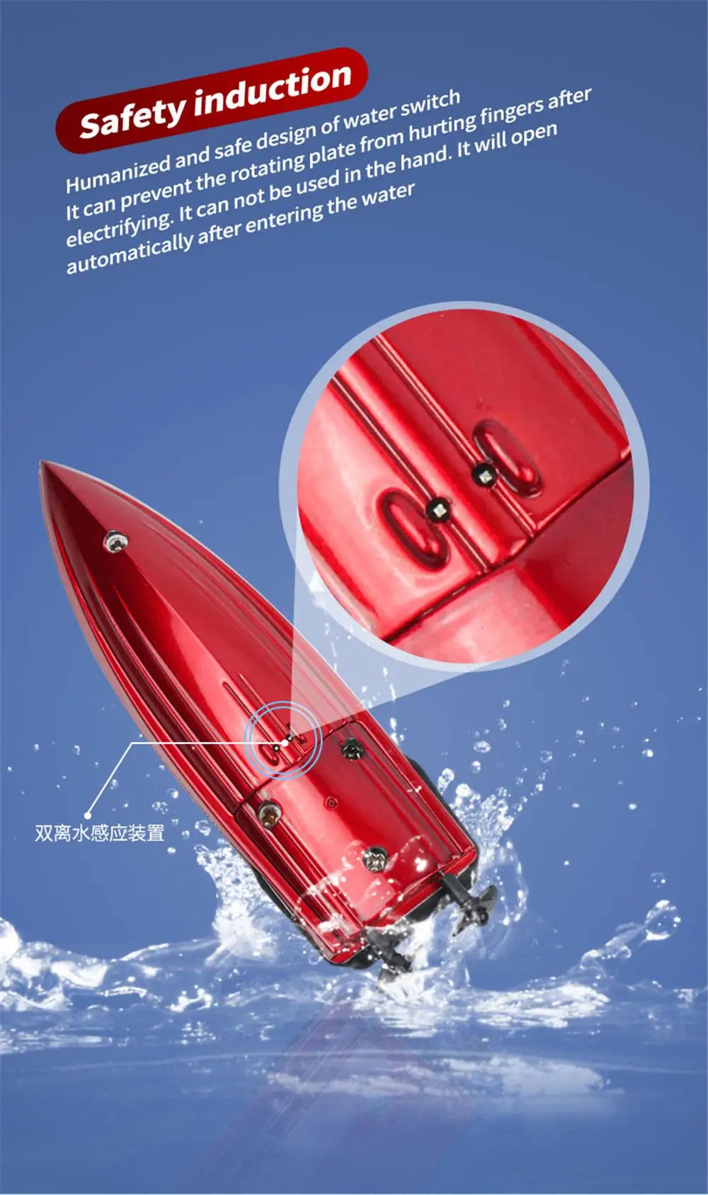 Mini 2.4GHz RC Palm Boat, Bath, sink, Pool Toy, 15min charge, dual prop