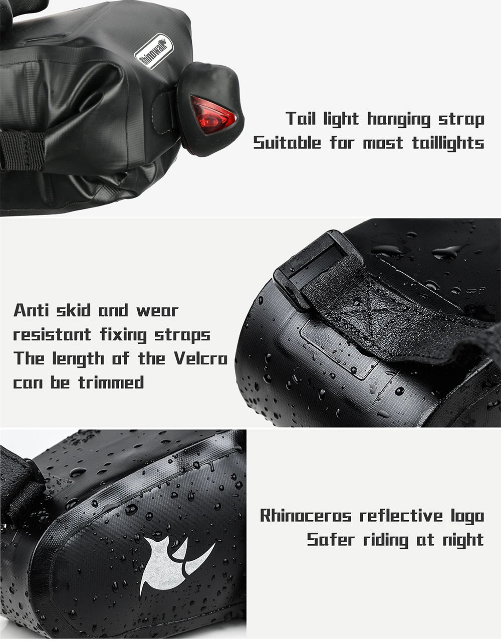 Rhinowalk Waterproof 1.5L / 2.5L Bike Saddle Bag MTB Rear Seat Tail Pouch Tools