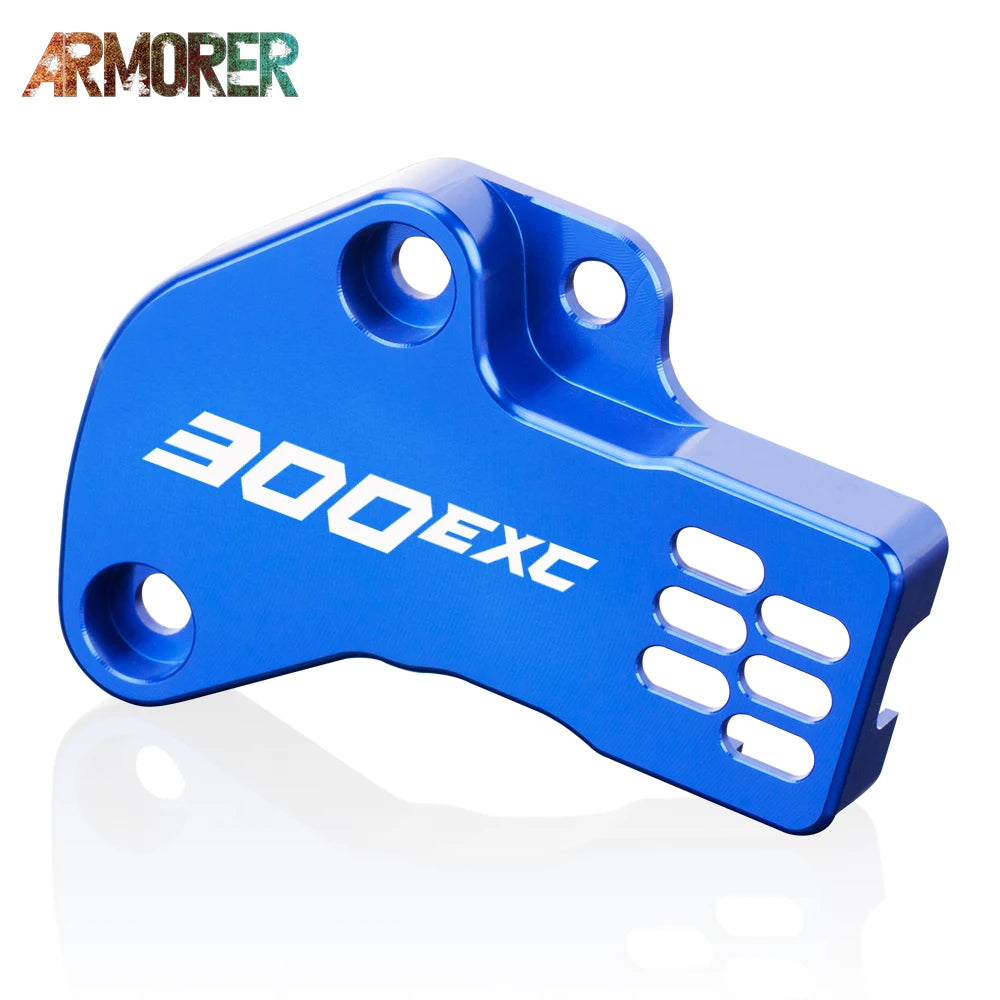 KTM 300 EXC TPI TPS Sensor Guard Protector CNC Aluminum Orange/Blue 2018-2023