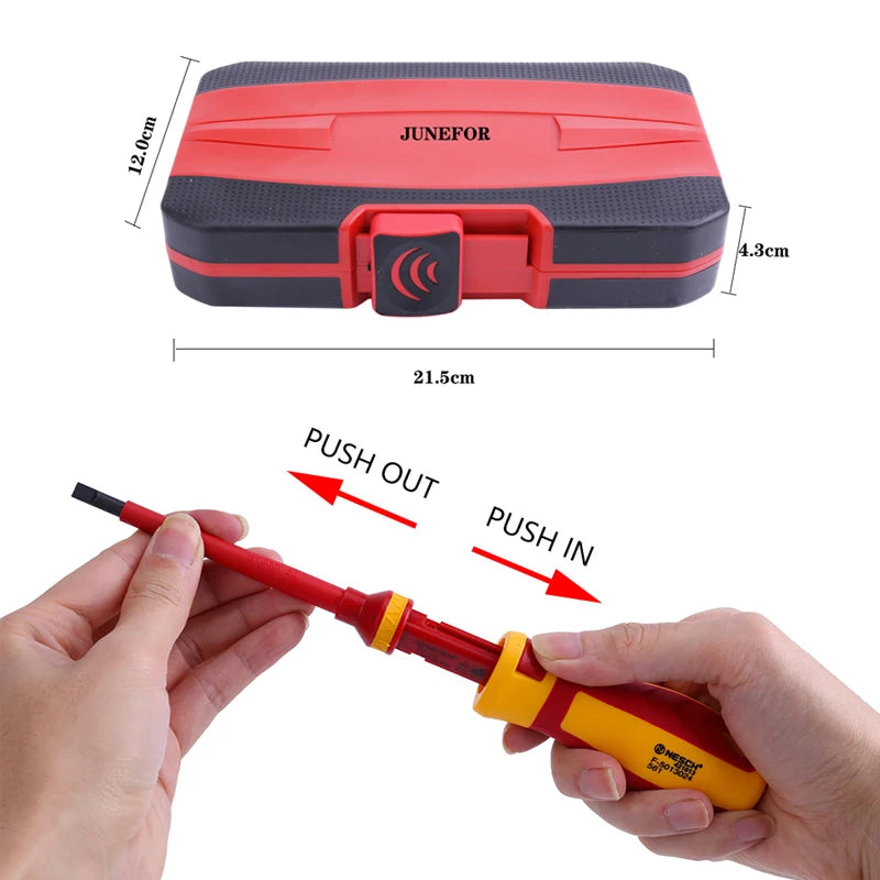 13pcs 1000V VDE Insulated Screwdriver Electrician Kit Magnetic Bits