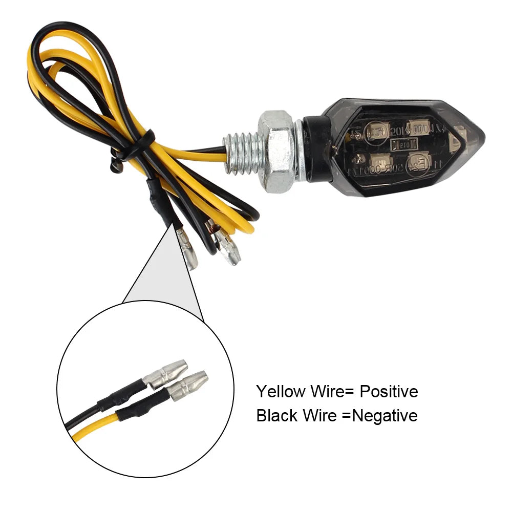 LED Turn Signal Lights 2pcs Amber Motorcycle Mini Indicators Blinker 12V Universal