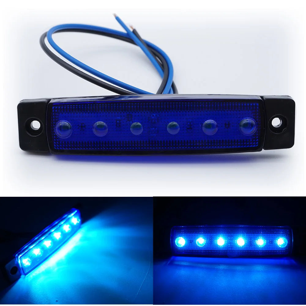 10PCS LED Side Marker Lights 6 SMD 12V/24V Car Truck Trailer Turn Signal Lamp