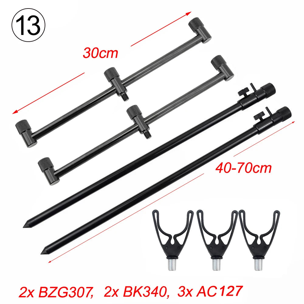 Carp Fishing Buzz Bars 20cm 30cm for 2 Rods Rod Pod Holder Black Buzzer Bar