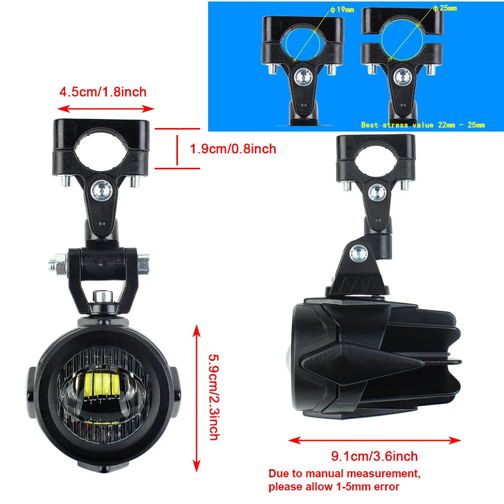 LED Aux Fog spot Driving Lights BMW R1200GS R1250GS F800GS F850GS Adventure