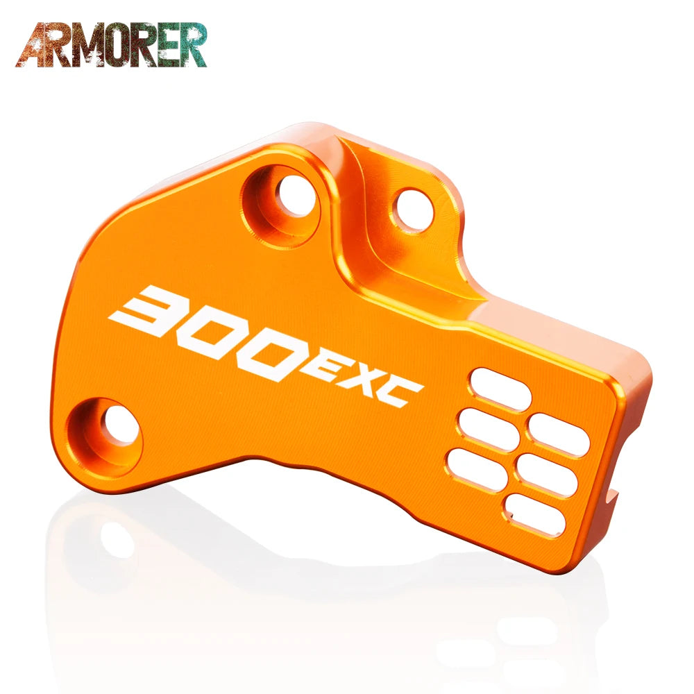 KTM 300 EXC TPI TPS Sensor Guard Protector CNC Aluminum Orange/Blue 2018-2023