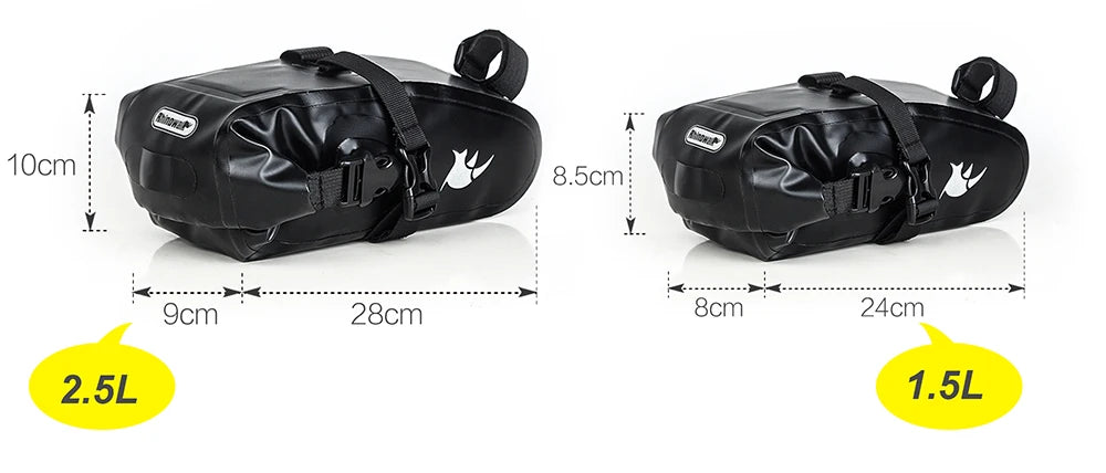 Rhinowalk Waterproof 1.5L / 2.5L Bike Saddle Bag MTB Rear Seat Tail Pouch Tools
