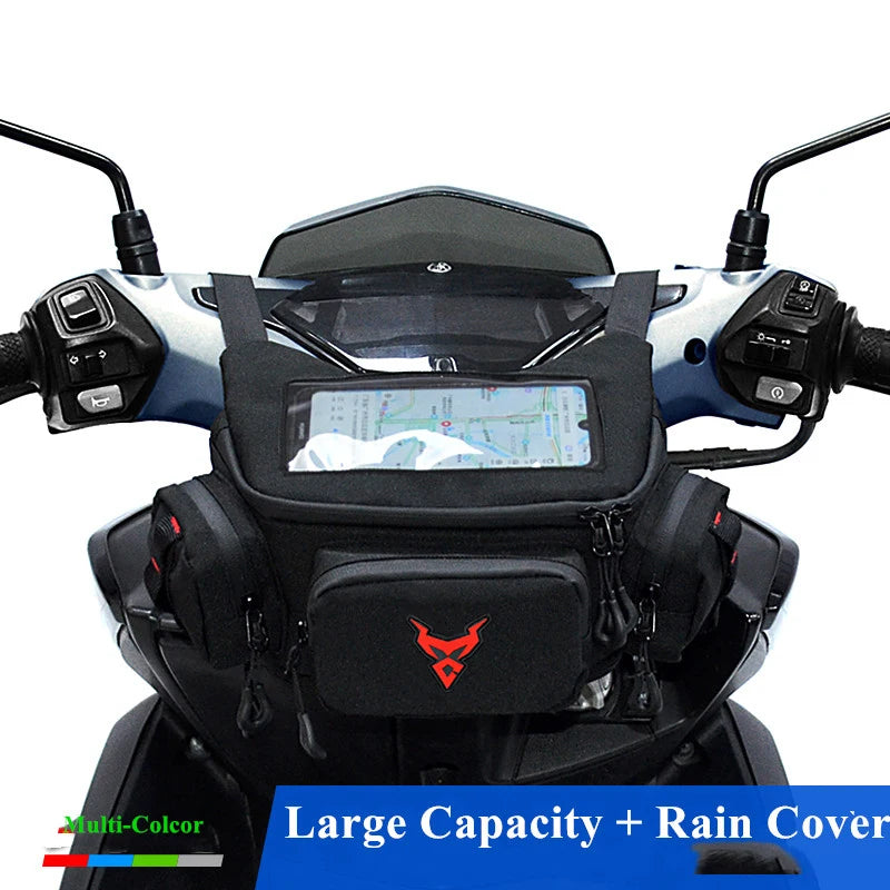Waterproof Motorcycle Handlebar Bag Waist Bag with Touch Screen for GPS