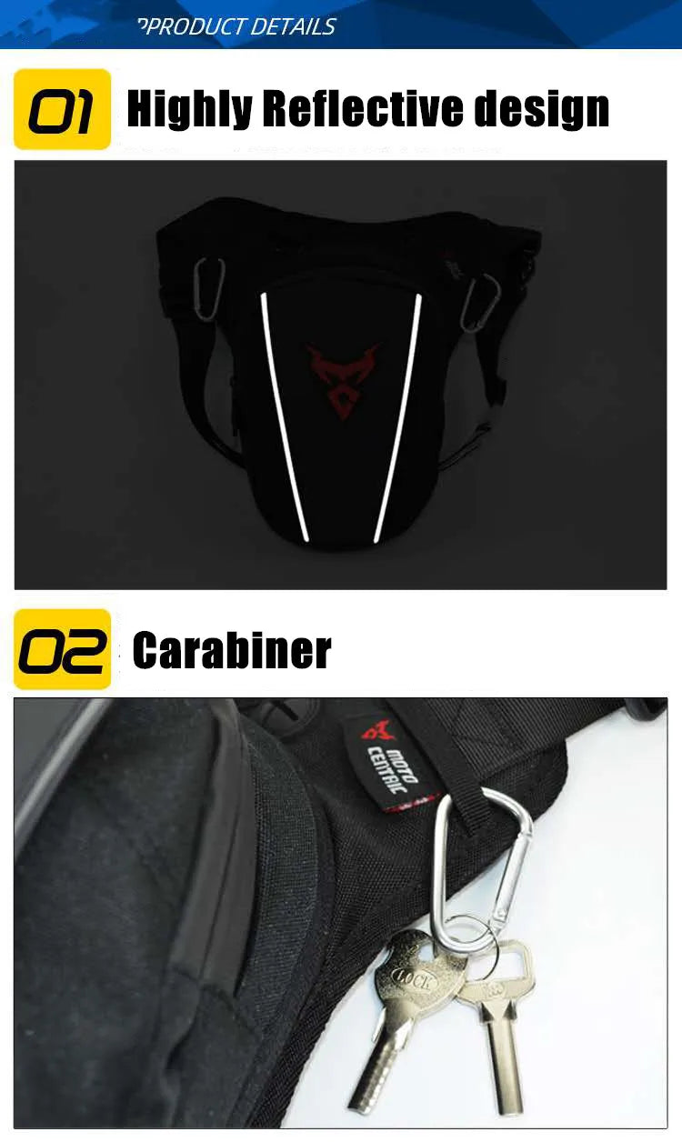Waterproof Motorcycle Drop Waist Leg Bag Thigh Belt Pack for Riding Touring