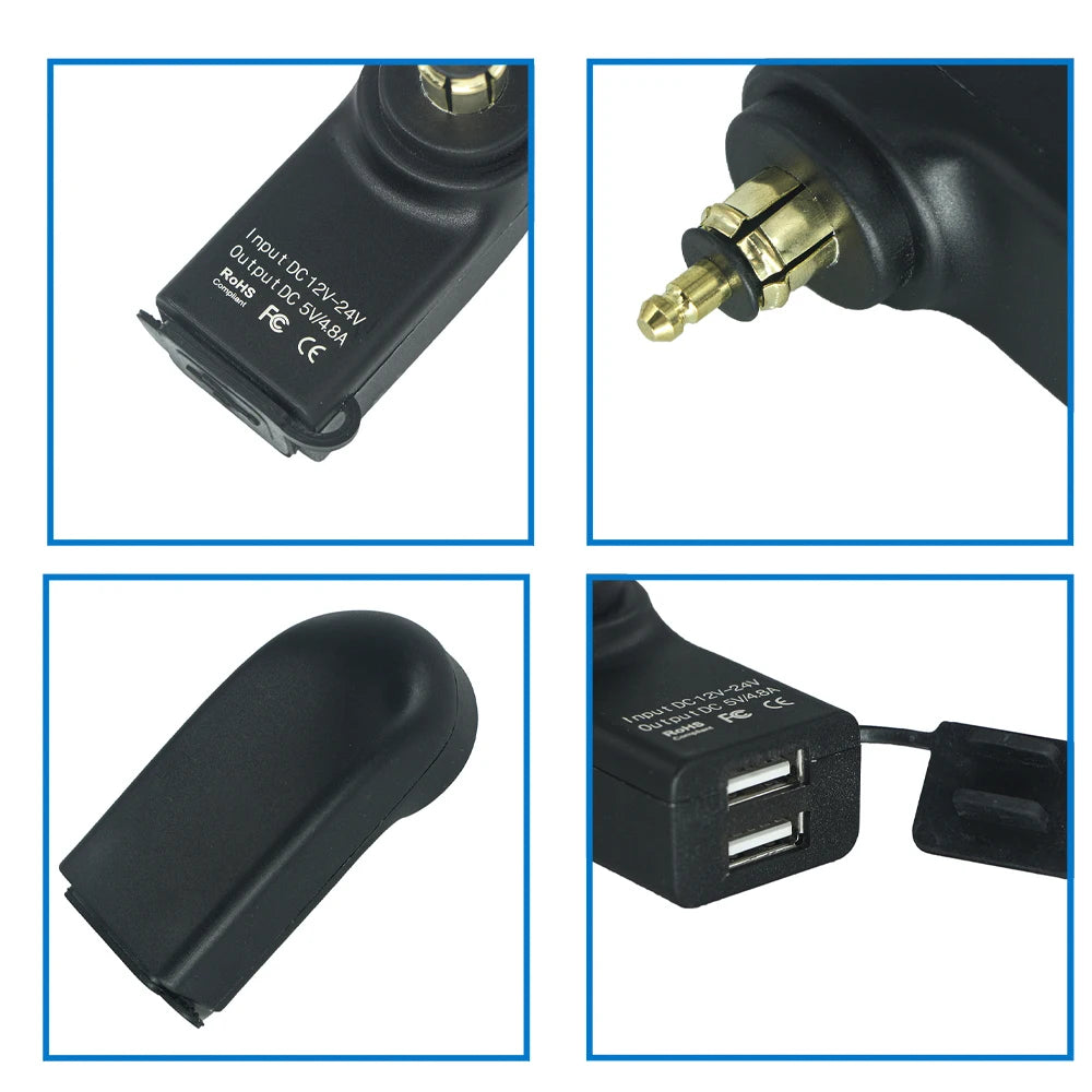 Dual USB Charger Port  BMW R1200GS R1250GS F850GS F750GS F800GS Power Plug DIN