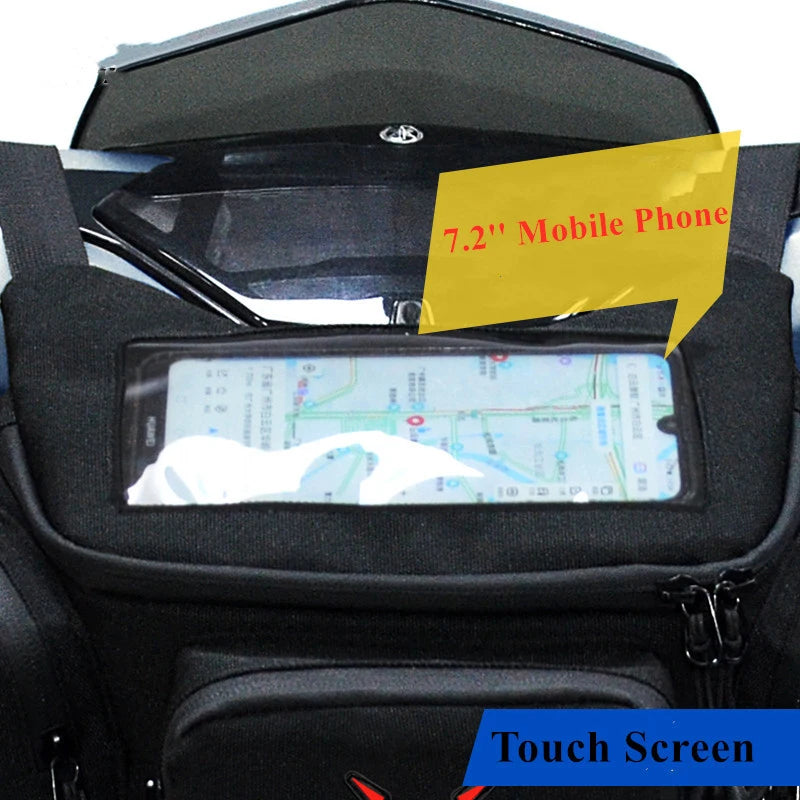 Waterproof Motorcycle Handlebar Bag Waist Bag with Touch Screen for GPS